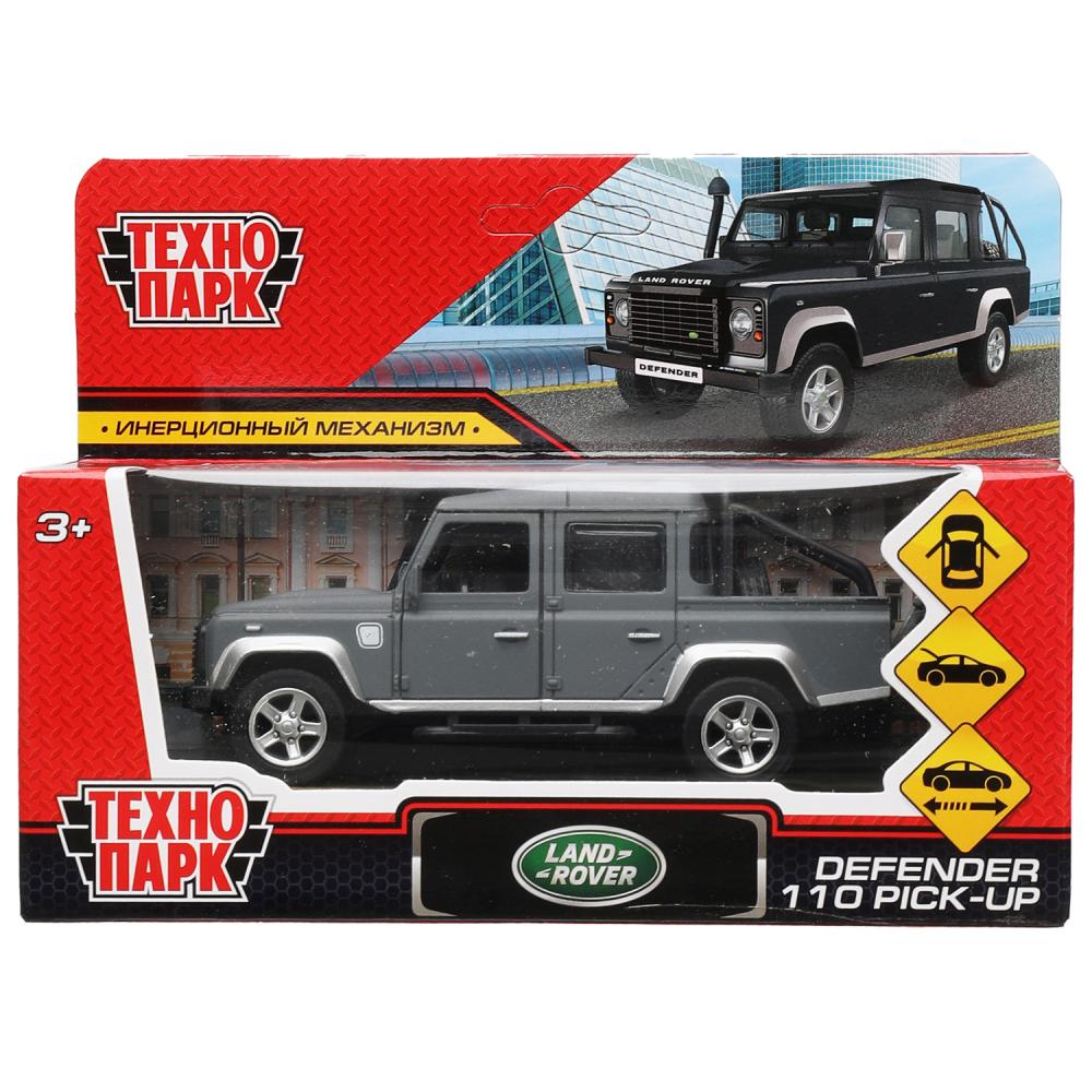 Машина металлическая LAND ROVER DEFENDER PICKUP МАТОВЫЙ 12 см, двери и  багажник открываются, коробка Технопарк. в кор.2*36шт